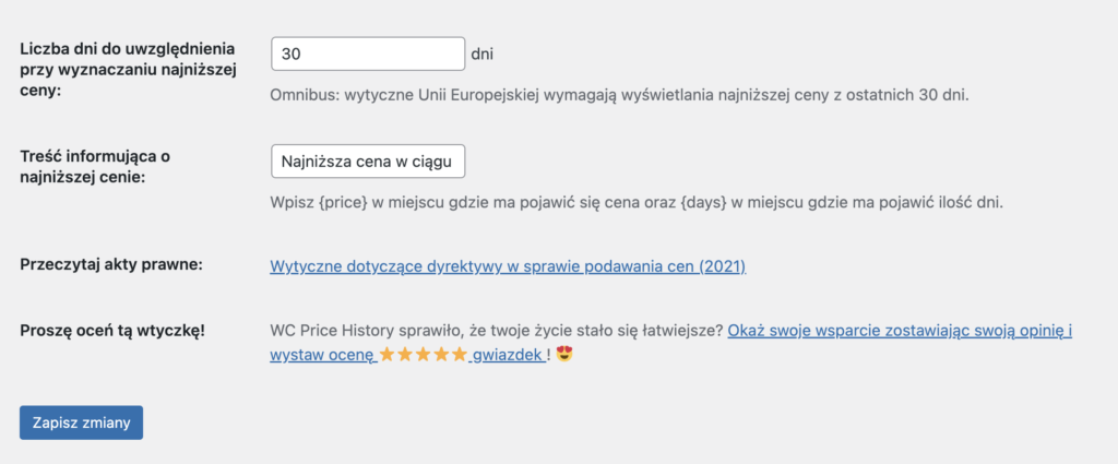 Najniższa cena WooCommerce - wtyczka konfiguracja