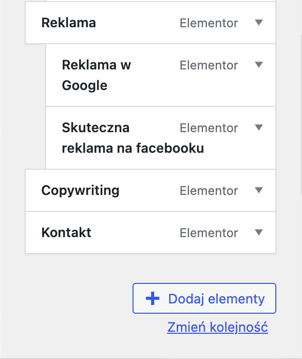 screen z menu wordpressa jak dodac element do menu