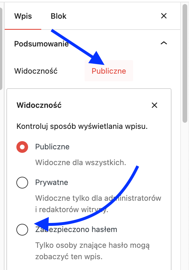 jak zabezpieczyć stronę hasłem wordpress