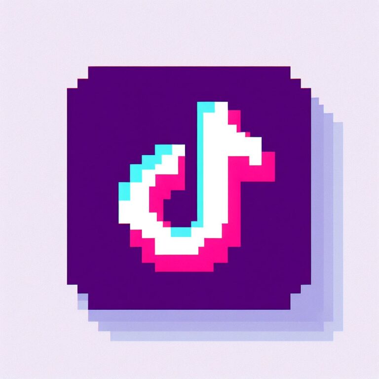 logo TikToka w pixelowym stylu