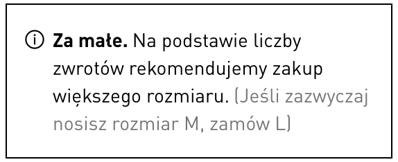 Zmniejsz ilość zwrotów w sklepie - informuj o dopasowaniu rozmiaru - Adidas