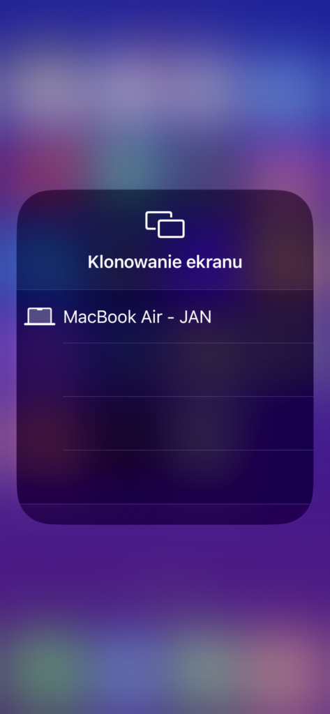 jak sklonować ekran iphonea wybór urządzenia