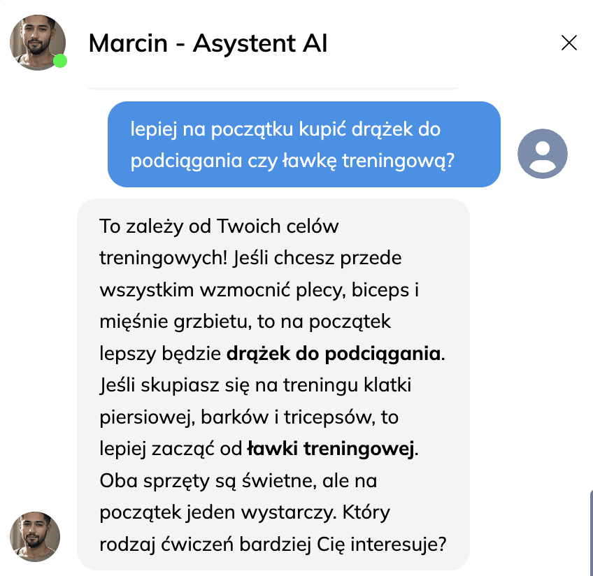 Jak małe firmy mogą korzystać z automatyzacji i AI 3 czatbot AI na stronie internetowej doradza klientom