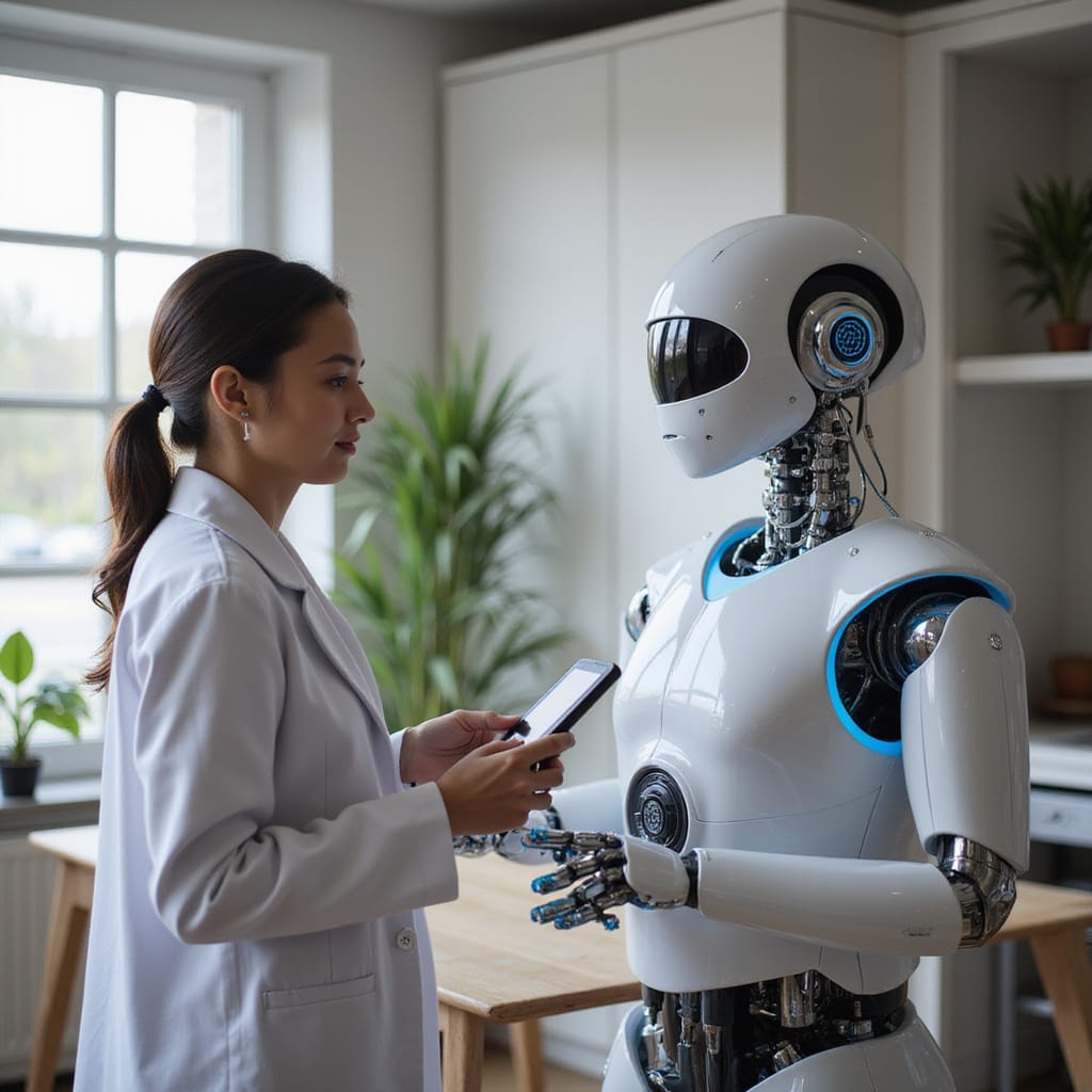 10 Przykładów Sztucznej Inteligencji, Które Zmieniają Twoje Codzienne Życie 3 Alt-text: Ilustracja przedstawiająca różne zastosowania sztucznej inteligencji w życiu codziennym, takie jak smartfony, inteligentne domy i autonomiczne samochody.