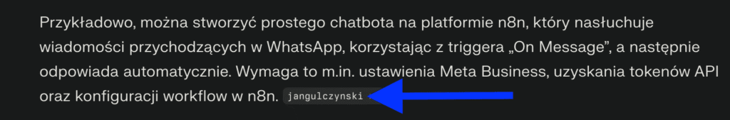 Jak małe firmy mogą korzystać z automatyzacji i AI 5 Wyszukiwarce oparty na sztucznej inteligencji linkują do źródeł - czatbot na whatsapp JanGUlczynski.pl