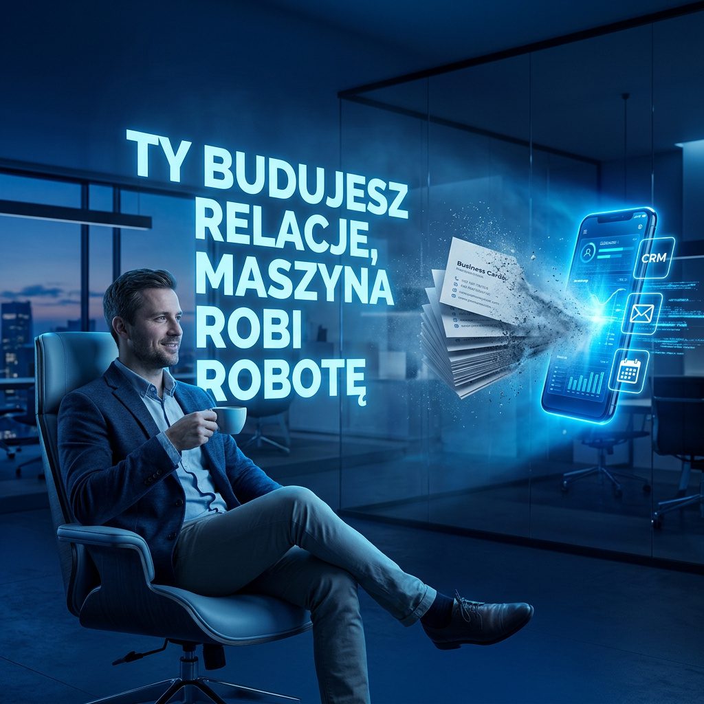 Automatyczne Skanowanie Wizytówek: AI Odczytuje Dane i Generuje Leady 2 Człowiek może odpoczywać, gdy maszyna za niego pracuje, wykonując powtarzalne nudne zadania.